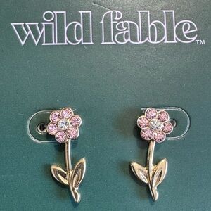 Wild Fable Pink and Gold Tone Floral Earrings